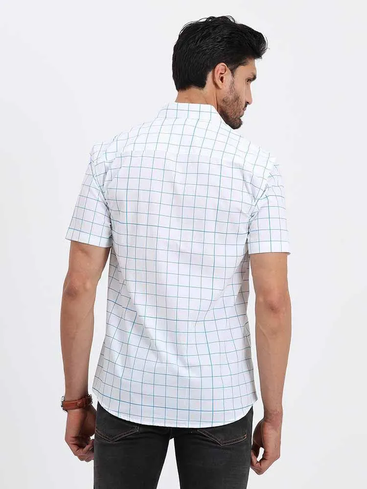 Thin Line Checks Printed Half Sleeve Shirt