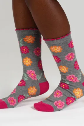 Thought Birth Flower Cosmos Bamboo Socks