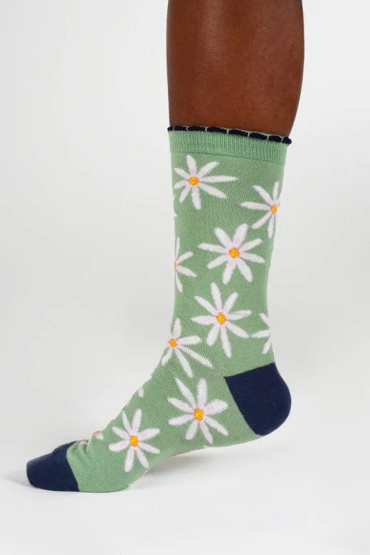 Thought Birth Flower Daisy Bamboo Socks