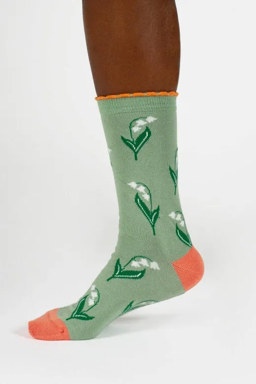 Thought Birth Flower Lily Bamboo Socks