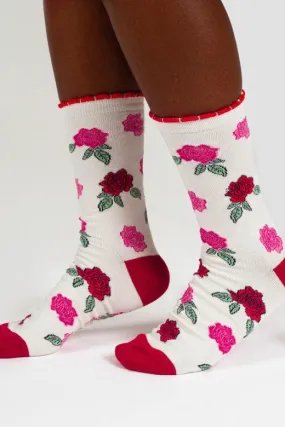 Thought Birth Flower Rose Bamboo Socks