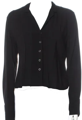 Totokaelo Black V-Neck Long Sleeve Cropped Light Jacket/Top