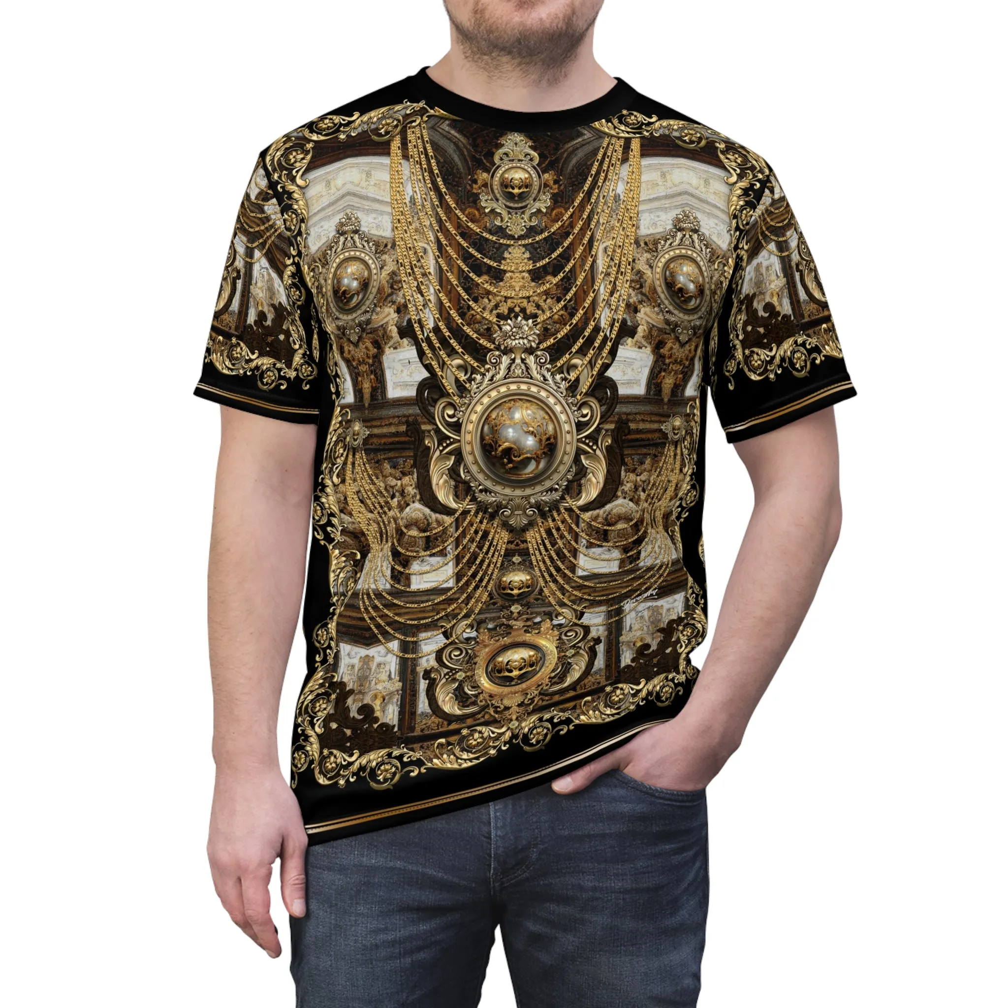 Unchained Harmony T-Shirt Unisex All Over Print Tee Golden Baroque T-Shirt | D20119