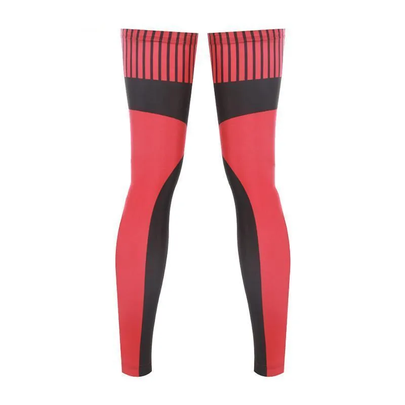 Unisex Red and Black Zip Quick Dry Cycling Leg-Warmers