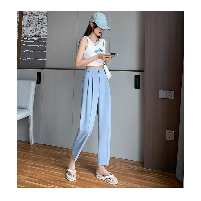 Versatile Silky High-Waisted Pants