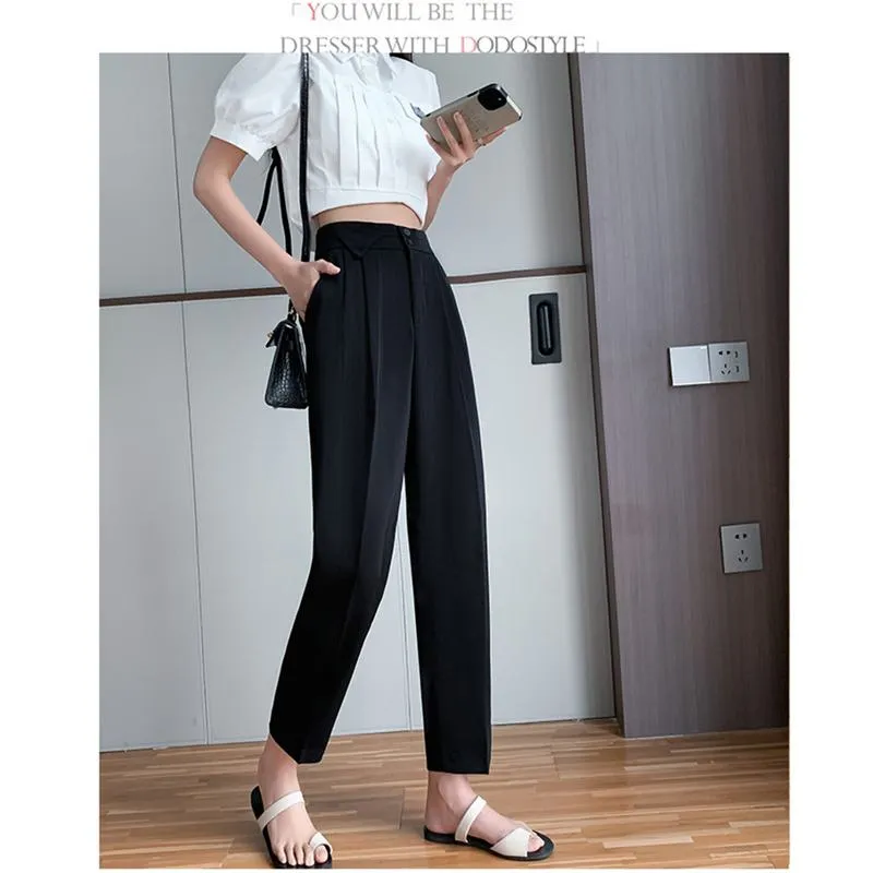 Versatile Silky High-Waisted Pants