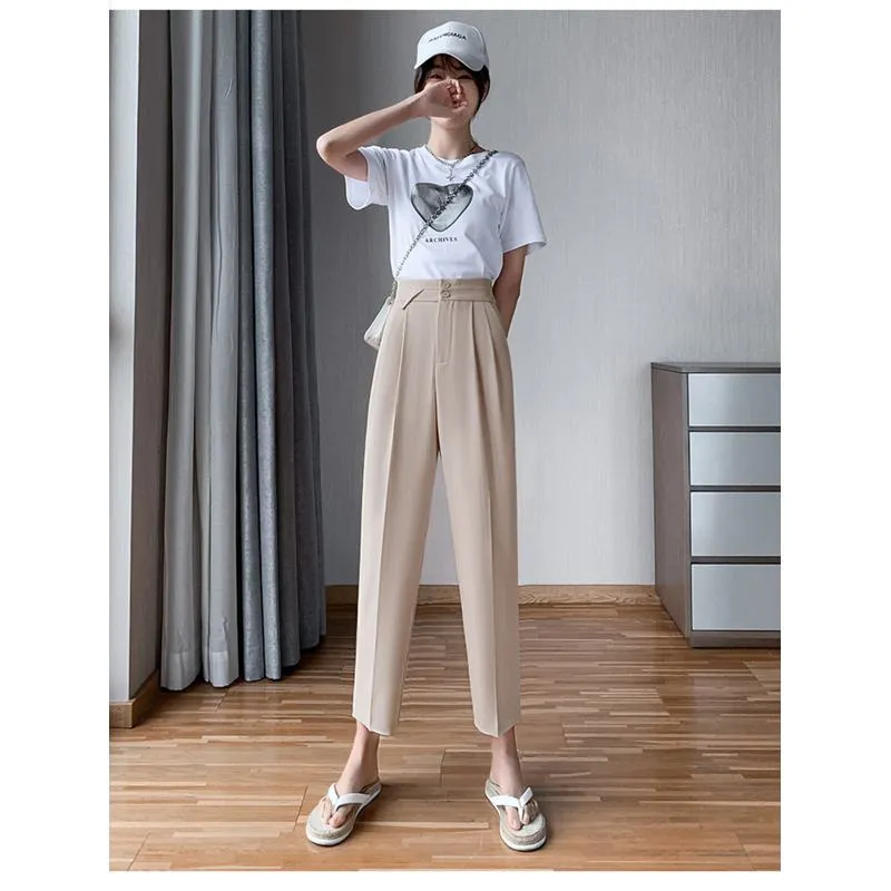 Versatile Silky High-Waisted Pants