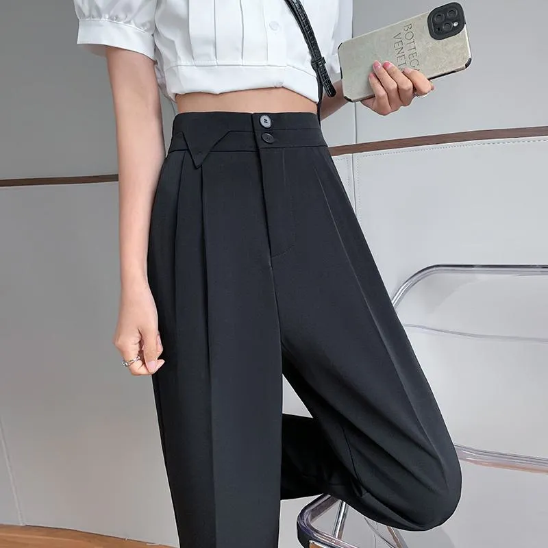 Versatile Silky High-Waisted Pants