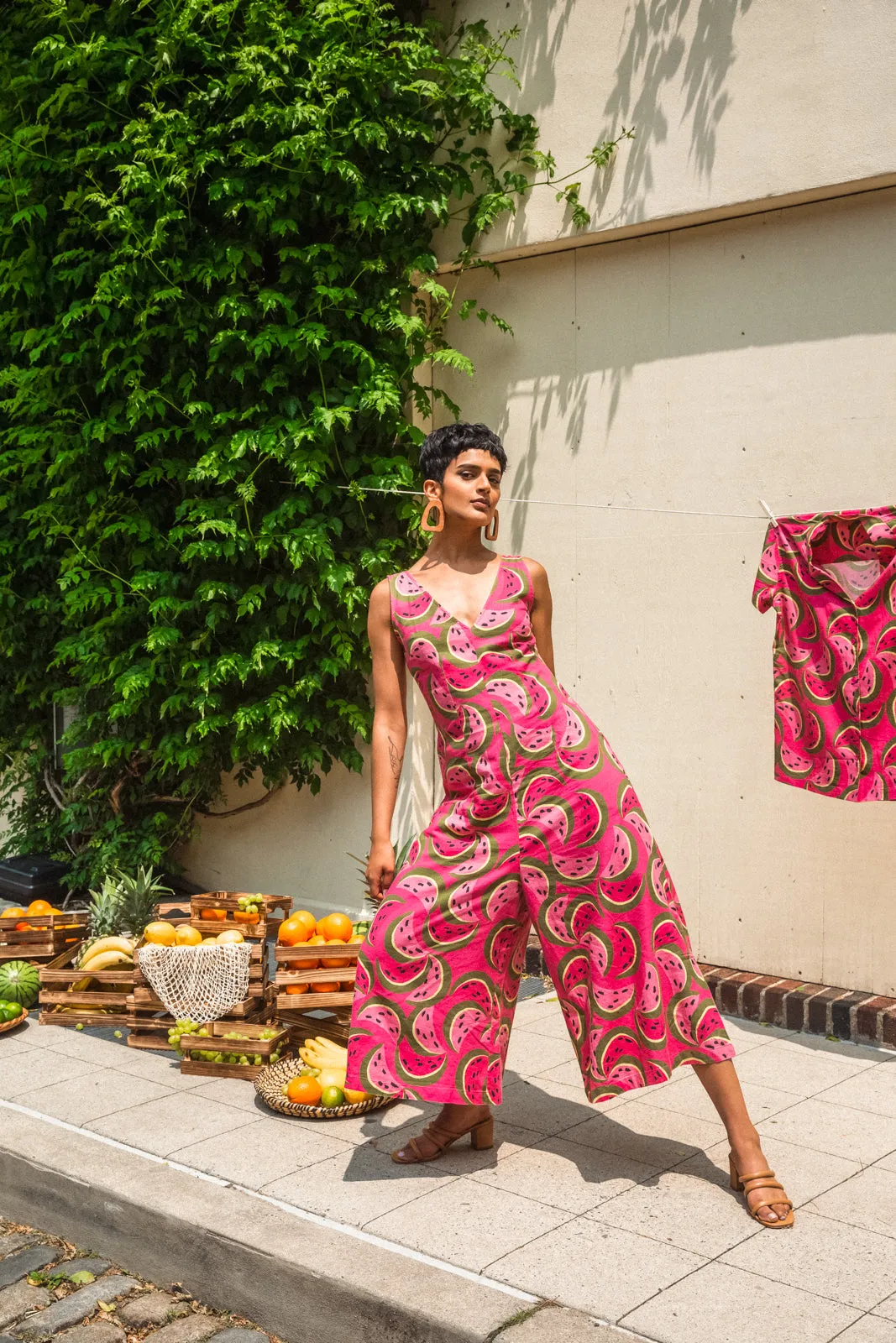 Watermelon Wide Leg Jumpsuit (Final Sale)