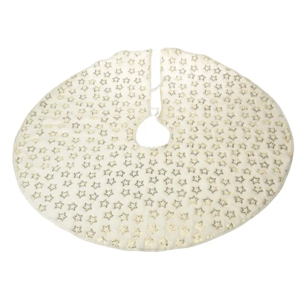 White Gold Star Tree Skirt