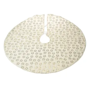 White Gold Star Tree Skirt