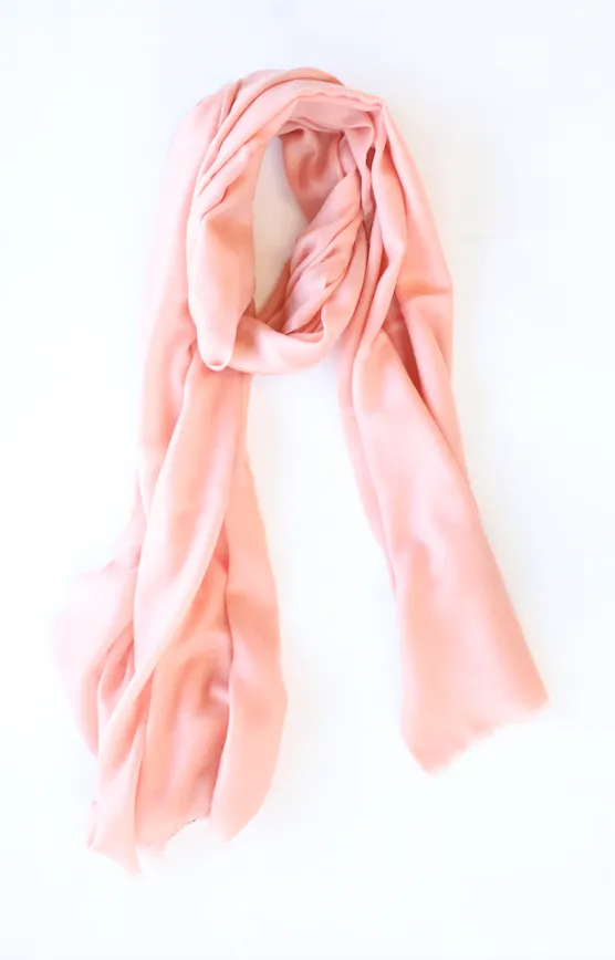 White   Warren - Solid Woven Cashmere Wrap in Cantaloupe