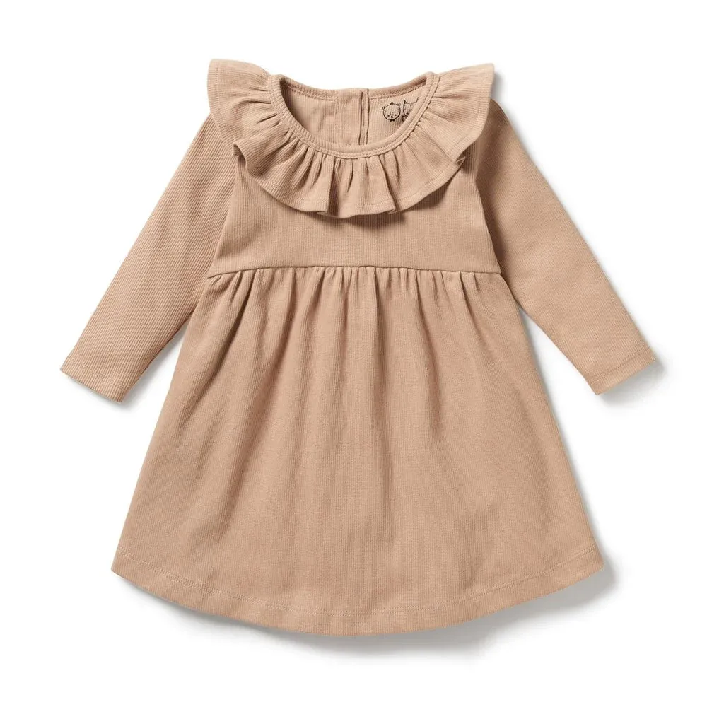 WILSON & FRENCHY FAWN RUFFLE DRESS