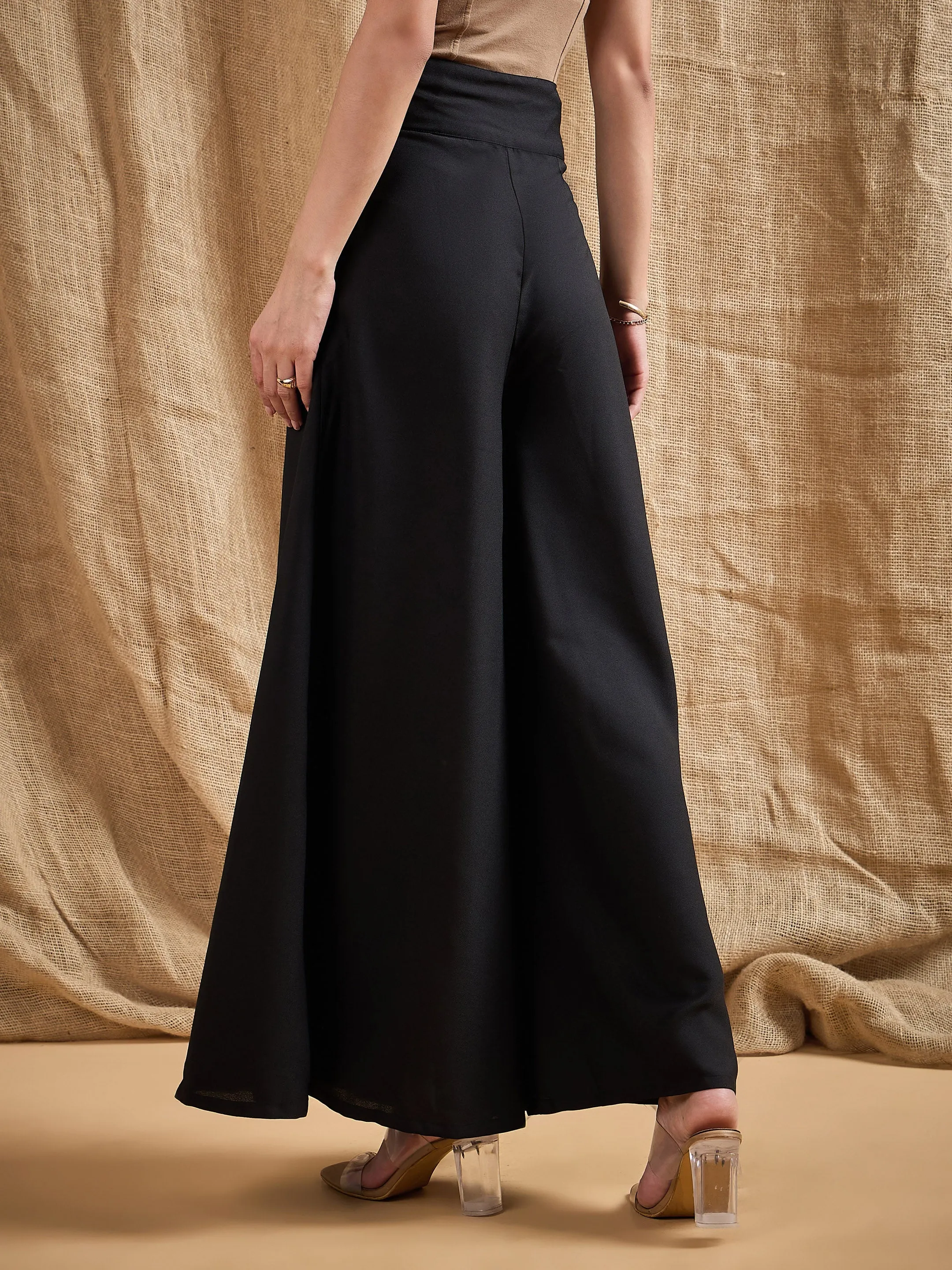 Women Black Wide Leg Pants