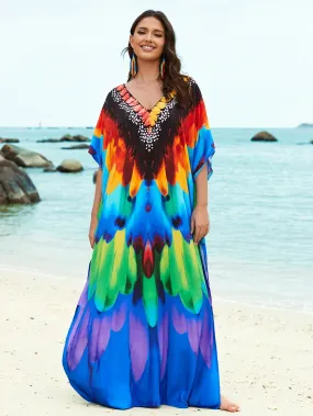 Women's Feather Print Kaftan