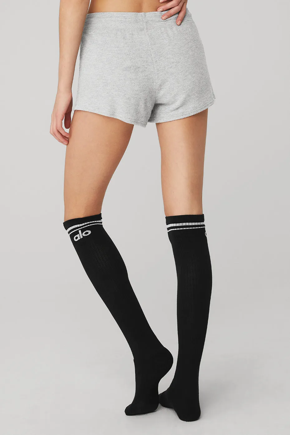 Women's Knee-High Throwback Sock - Black/White