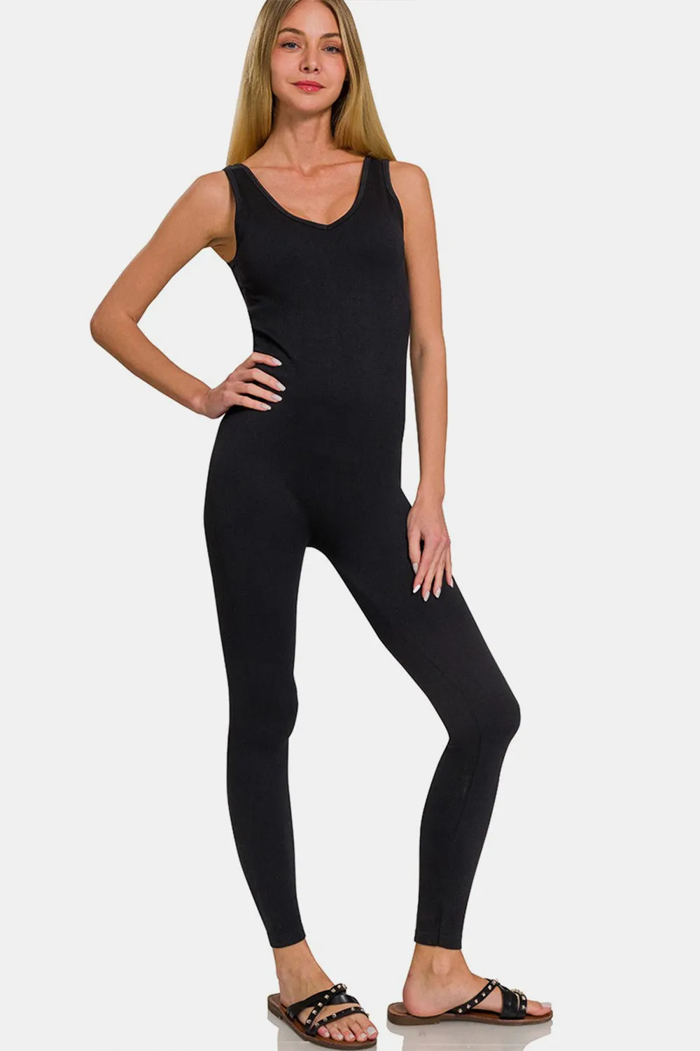 Zara Ribbed Bra Padded Sports Seamless Jumpsuit