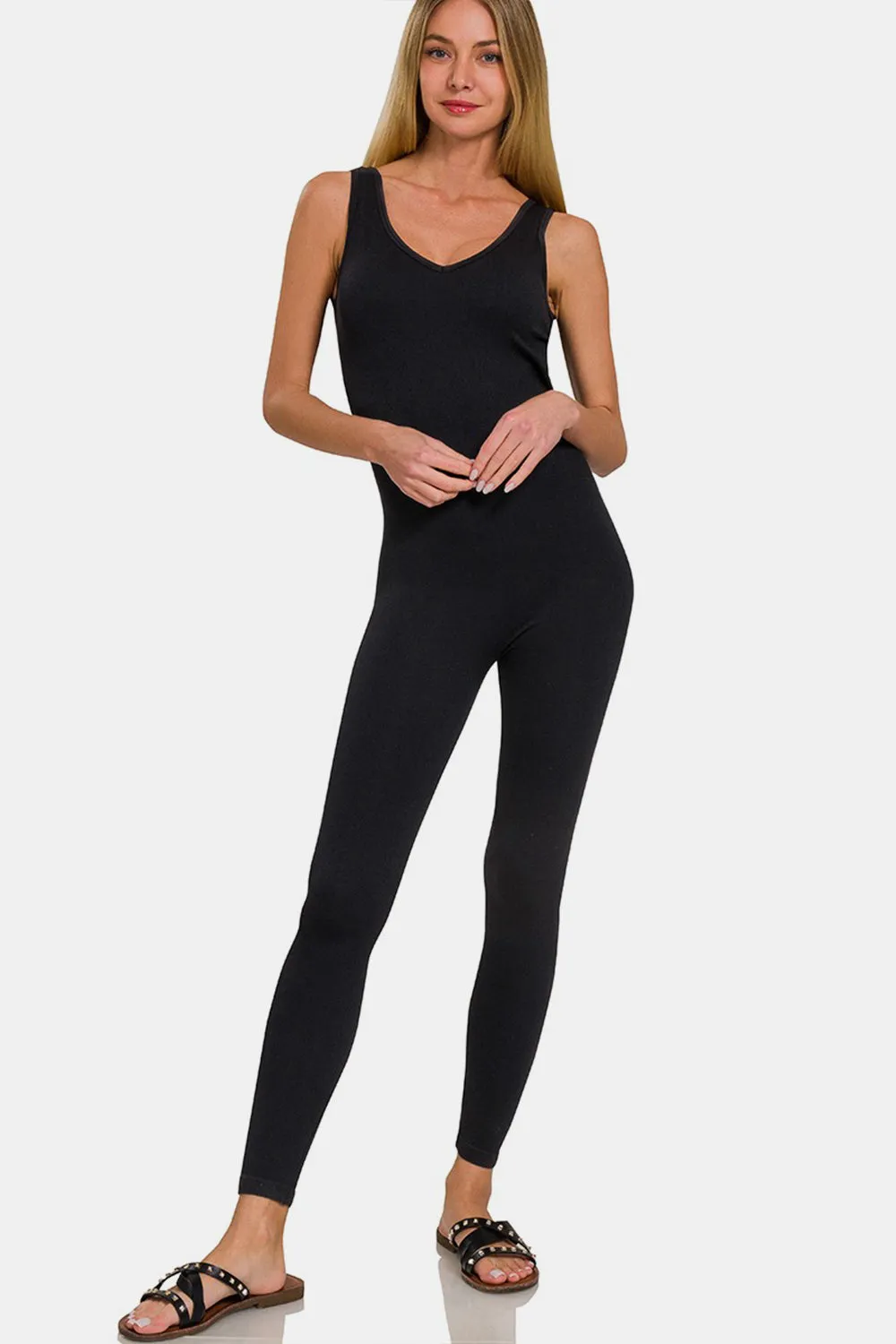 Zara Ribbed Bra Padded Sports Seamless Jumpsuit